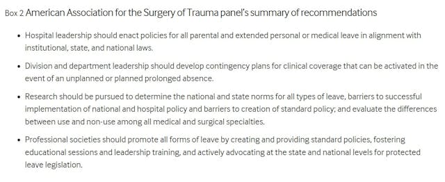 American Association for the Surgery of Trauma panel’s summary of recommendations